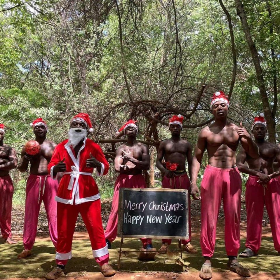 Merry Christmas From African Muscle Pink Pants Men