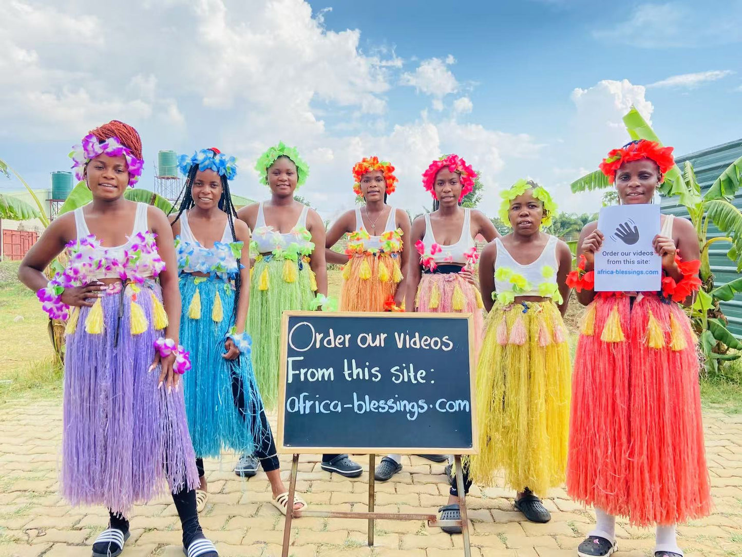 African Colourful Hula Skirt Girls