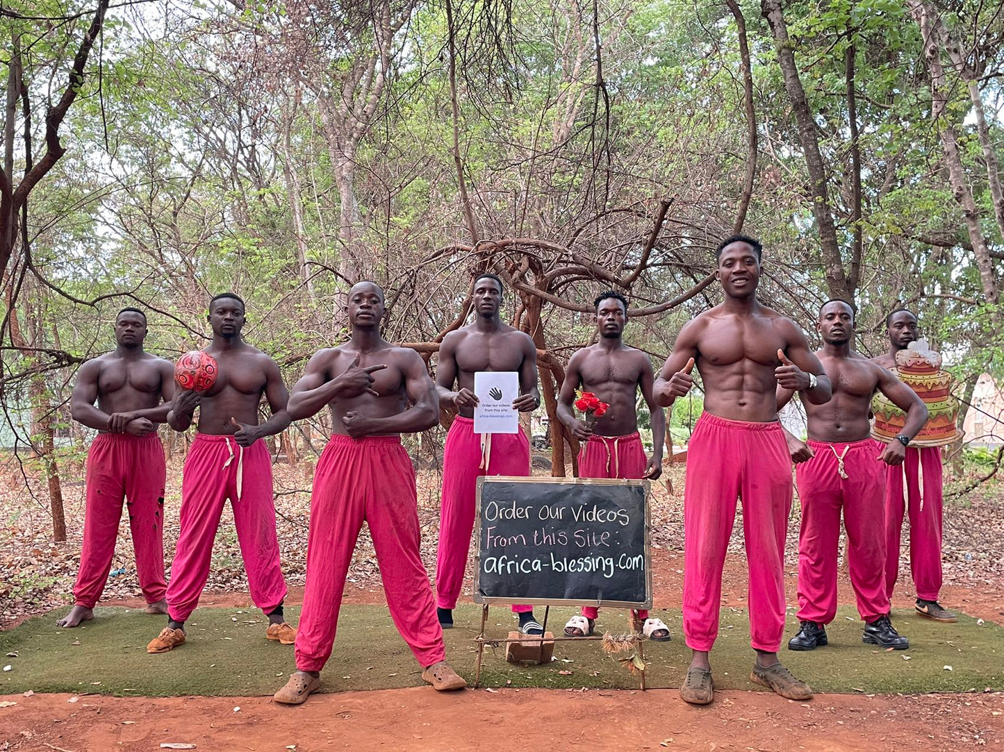 African Muscle Pink Pants Men