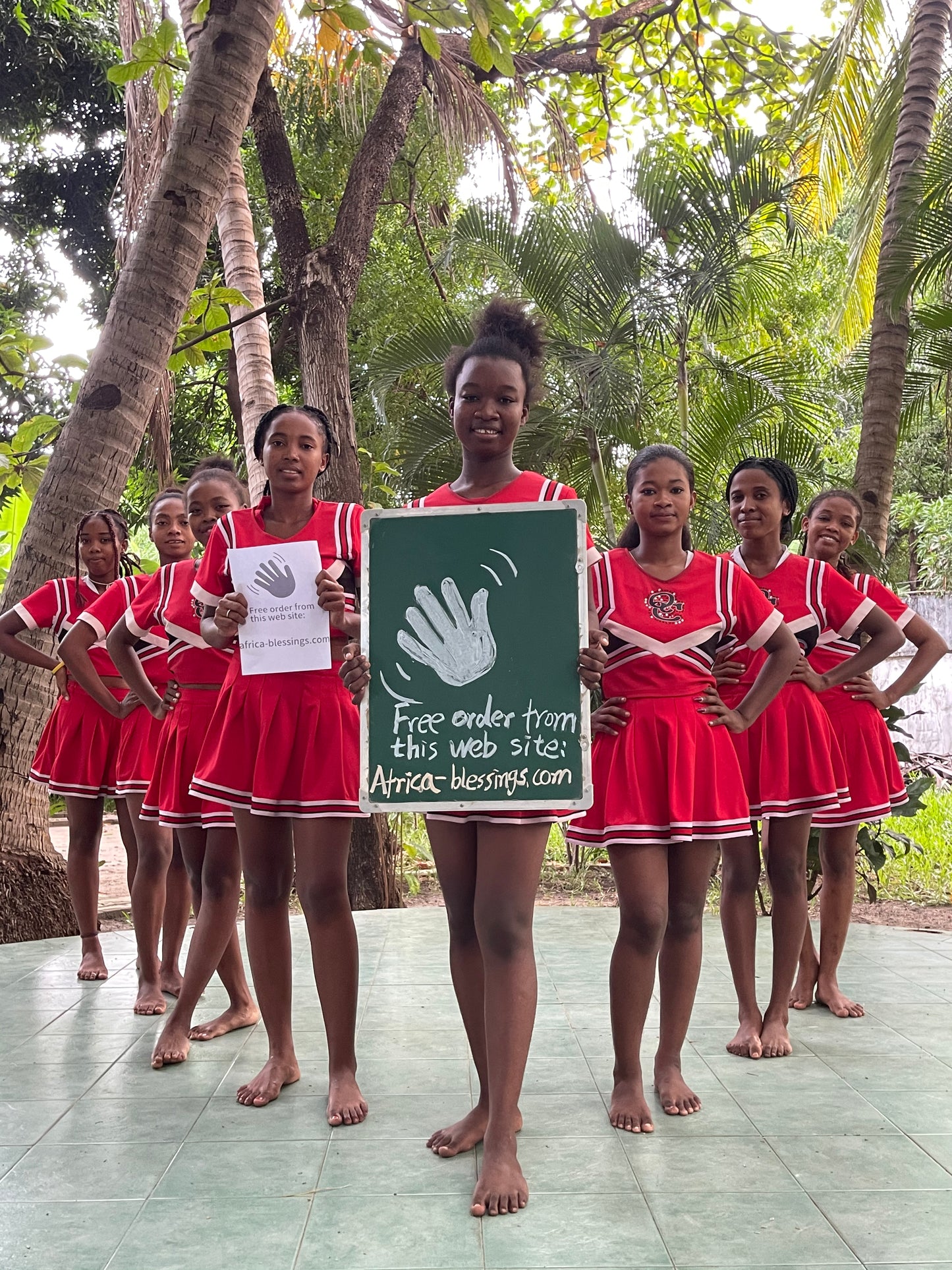 African Red Skirt Beauty Girls